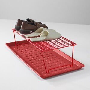 IKEA Set of BAGGMUCK Shoe tray & GREJIG Shoe rack, red